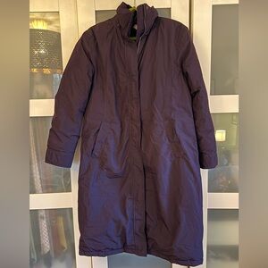 Lands' End Women's Commuter Down Purple Puffer Coat Medium